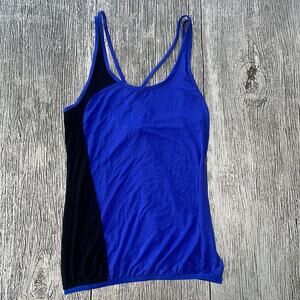 PURE BARRE by SPLITS59 Black & Blue Tank Top Sz Medium